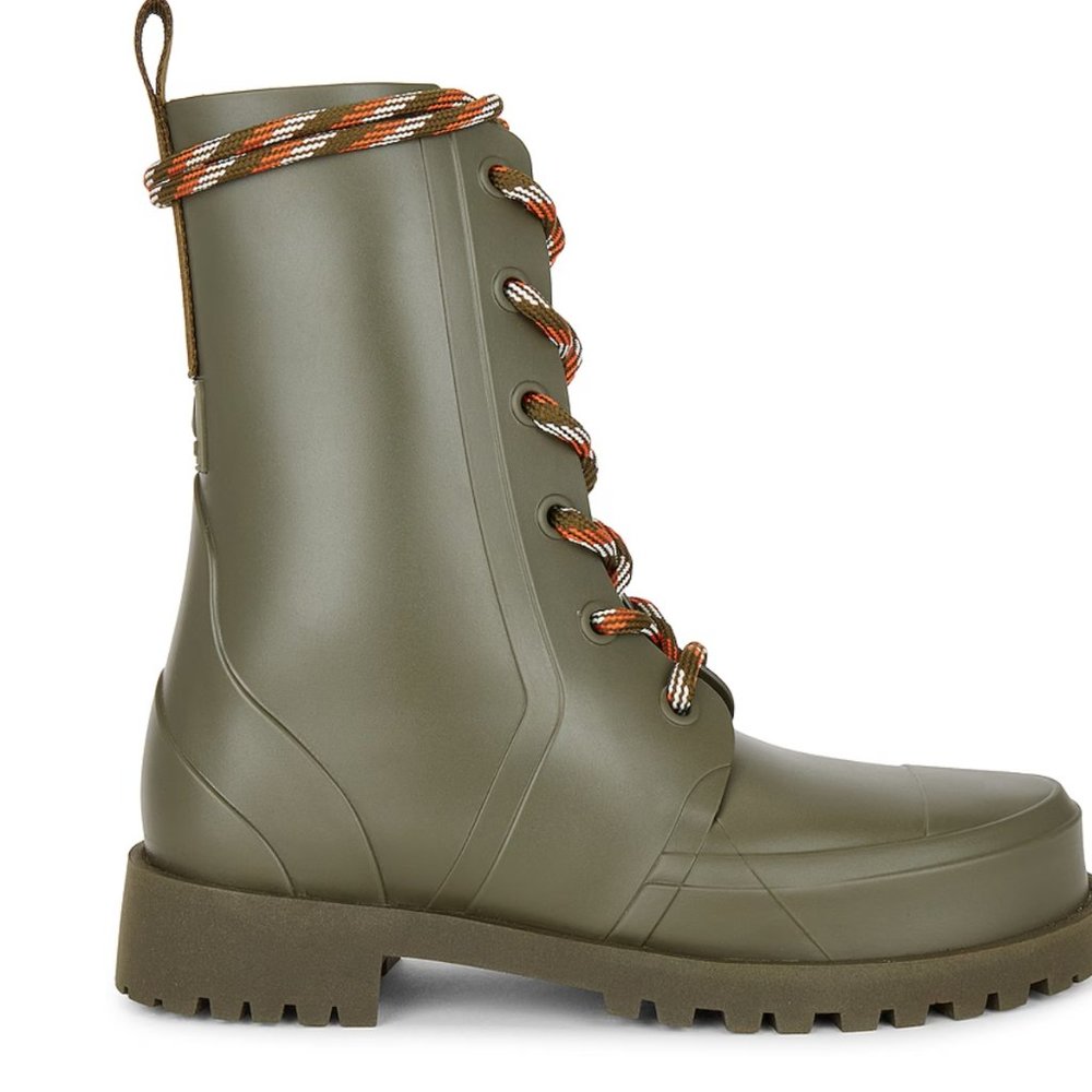 Schutz Rain Injected Boots Size 7 in Military Green Lace Up | Revolve - Picture 3 of 7